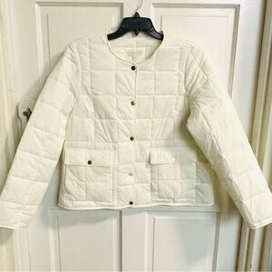 Crown & Ivy Women's Ivory Puffer/Quilted Jacket